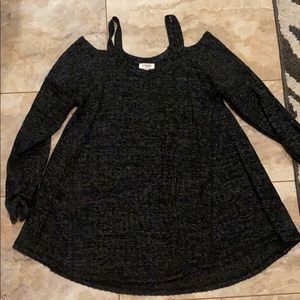 Navy cold shoulder boutique sweater